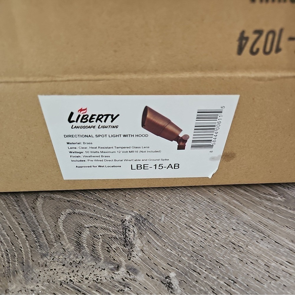 Liberty Landscape Lighting Spot Light with Hood‎ - Weathered Brass